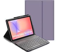 YHFZR Keyboard Case for Samsung Galaxy Tab S10 Lite Tablet 10.9 Inch SM-X400/X406 - (QWERTY Layout) Slim Flip with Removable Wireless Keyboard Stand Cover, Purple