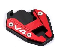 YHGGDN Motorcycle Kickstand Foot Side Stand Support Pad For Ducati V4 Multistrada V4 V4S Sport 2020 2021 2022 2023 Extension Enlarger Foot Plate CNC Foot Plate(Red A)