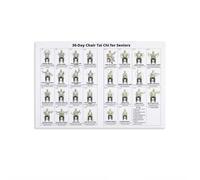 Yhgjl Chair Tai Chi Canvas Poster Set for Older Adults, 30-Day Seated Exercise Wall Art Chart for Home & Physiotherapy, Gentle Balance & Mobility Workout Decor Gift for The Elderly Unframe 08x12inch