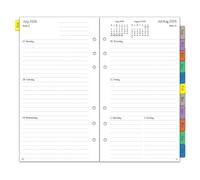 YHH 2026 2027 Diary Refill Personal Size, Week on Two Pages, Aug 2026 to Jul 2027, Monthly Weekly Planner with Tabs, Academic Calendar Inserts Compatible with Filofax Personal Organiser, 9.5x17.1cm