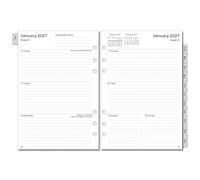 YHH 2027 Diary Refill A5 Size 6 Holes, Week on 2 Pages, Weekly Planner Inserts with Monthly Tabs, Password, Notes, Contact, January-December 2027 Annual Calendar, Compatible with Filofax A5 Organiser