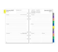 YHH 2027 Diary Refill A5 Size 6 Holes, Weekly & Monthly Planner Inserts, Week on 2 Pages with Tabs, Password, Notes & Contact, Jan-Dec 2027 Annual Calendar, Compatible with Filofax A5 Organiser
