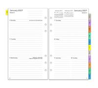 YHH 2027 Diary Refill Personal Size 6 Holes, Weekly & Monthly Planner Inserts (Jan-Dec), Week on 2 Pages with Tabs, Password, Notes & Contact, Compatible with Filofax Personal Organiser, 9.5x17.1cm