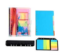 YHH A5 Lined Notebook Planner 6 Rings Organizers Refillable Desk Planner Journal Notebook Girl Binder Soft Plastic Cover Notebook Christmas Gift Woman Child Transparent