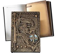 YHH Journal Notebook A5 Lined Hardback, Embossed, 200 Pages in 2 Colours, Vintage Leather Writing Diary, Christmas Birthday Gifts for Women Men, University Gift for Friends Kids, Soldier Bronze