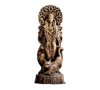 YHHIRCH Norse Gods Statues, Odin/Thors/Loki/Freyja Figurine, Norse Mythology Resin Sculpture, Scandinavian Pantheon Ornament Viking Mythology Ornament Home Decor (D)