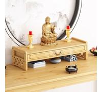 YHHLWXMDZ Altar Table With Drawer, Meditation Table With Storage, Buddha Niche Cabinet, For Prayers, Divination, Worship Or Displaying Jars, Plants And Books(Natural,52x28cm/20.4x11in)