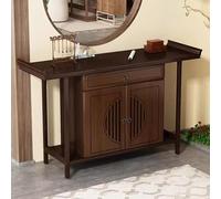 YHHLWXMDZ Buddha Statue Altar Table, Double Door Meditation Table, Large Storage Capacity, for Temples and Families Guan Gong God of Wealth Display(Brown,120cm/47.2in)