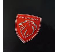 YHIKAHT Car Badge Emblem for Peugeot 408 5008 301 508, Car Body Self Adhesive Sticker Decals Decorations Exterior Styling Accessories, B Red