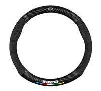 YHIKAHT Car Steering Wheel Cover, for Mazda RX-8, Car Steering Wheel Covers Leather, Soft non-slip Breathable Steering Wheel Cover, Driving Accessories,Black