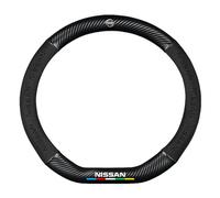 YHIKAHT Car Steering Wheel Cover, for Nissan Note, Car Steering Wheel Covers Leather, Soft non-slip Breathable Steering Wheel Cover, Driving Accessories,D-Black