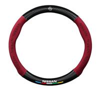 YHIKAHT Car Steering Wheel Cover, for Nissan Note, Car Steering Wheel Covers Leather, Soft non-slip Breathable Steering Wheel Cover, Driving Accessories,O-Red