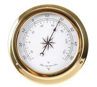 YHJLZNA Weather Station Set,High-Precision Barometer,Clock,Thermometer, Hygrometer,Tidal Clock,Brass Case 145mm Marine Accessory,Suitable for Hotels,Warehouses,And Offices(Color:Barometer)