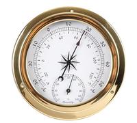 YHJLZNA Weather Station Set,High-Precision Barometer,Clock,Thermometer, Hygrometer,Tidal Clock,Brass Case 145mm Marine Accessory,Suitable for Hotels,Warehouses,And Offices(Color:Wet thermometer)