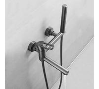 YHJZSM Bathtub Faucets with Shower Head and Hose Single Lever 2 Modes Bath Mixer Tap Wall Mounted, Gunmetal Gray