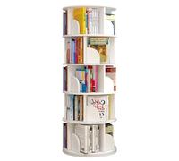 YHKJLYH 2/3/4/5/6 Tier Revolving Bookshelf Revolving Bookcase 360° Display Rack White Bookshelf Rotating Round Bookcase Wooden For Living Room Bedroom(Size:40 * 40 * 160cm)