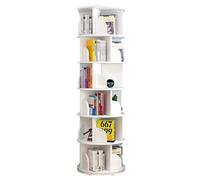 YHKJLYH 2/3/4/5/6 Tier Revolving Bookshelf Revolving Bookcase 360° Display Rack White Bookshelf Rotating Round Bookcase Wooden For Living Room Bedroom(Size:40 * 40 * 190cm)