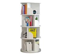 YHKJLYH 2/3/4/5/6 Tier Revolving Bookshelf Revolving Bookcase 360° Display Rack White Bookshelf Rotating Round Bookcase Wooden For Living Room Bedroom(Size:40 * 40 * 129cm)