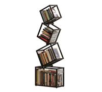 YHKJLYH 3/4/5 Tier Creative Bookshelf,Geometric Bookcase with Open Cubes,Metal Freestanding Storage Rack for Study Home Office Living Room,Easy to Install(4 tier)