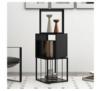 YHKJLYH 3/4 Tier Creative Bookshelf,Floor-standing Iron Bookshelf Storage Rack,Open Corner Bookcase for Office Study Home Living Room,Easy to Assemble(Black,3 tier)