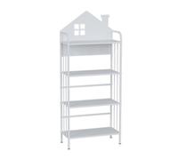 YHKJLYH 3/4 Tier Creative Bookshelf,Open Corner Bookcase,Floor-standing Metal Bookshelf Storage Rack for Office Study Home Living Room,Easy to Assemble(White,4 tier)