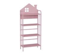 YHKJLYH 3/4 Tier Creative Bookshelf,Open Corner Bookcase,Floor-standing Metal Bookshelf Storage Rack for Office Study Home Living Room,Easy to Assemble(Pink,4 tier)