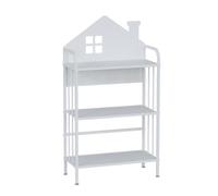 YHKJLYH 3/4 Tier Creative Bookshelf,Open Corner Bookcase,Floor-standing Metal Bookshelf Storage Rack for Office Study Home Living Room,Easy to Assemble(White,3 tier)