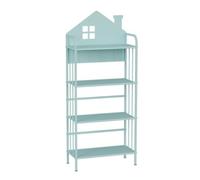 YHKJLYH 3/4 Tier Creative Bookshelf,Open Corner Bookcase,Floor-standing Metal Bookshelf Storage Rack for Office Study Home Living Room,Easy to Assemble(Blue,4 tier)