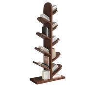YHKJLYH 4/7/9 Tier Tree Bookshelf,Floor Standing Bookcase Vertical Book Shelves,Storage Display Shelf,Book Shelf for Living Room Bedroom Home Office(Walnut color,9 tier)