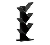 YHKJLYH 5-8 Tier Tree Bookshelf,Floor Standing Bookcase Vertical Book Shelves,Carbon Steel Storage Display Shelf,Book Shelf for Living Room Bedroom Home Office(Black,5 tier)