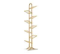 YHKJLYH 6/8 Tier Creative Bookshelf,tree Bookshelf,Geometric Bookcase with Open Cubes,Freestanding Storage Rack for Study Home Office Living Room,Easy to Install(Gold,8 tier)