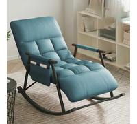 YHKJLYH Bedroom Comfy Reading Chairs Outdoor Indoor Rocking Chair Bold Steel Bracket Detachable And Washable Zipr Design Easy To Remove And Wash, Suitable For Bedrooms Balconies,Navy Blue,One Size