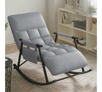 YHKJLYH Bedroom Comfy Reading Chairs Outdoor Indoor Rocking Chair Bold Steel Bracket Detachable And Washable Zipr Design Easy To Remove And Wash, Suitable For Bedrooms Balconies,Grey,One Size