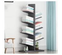 YHKJLYH Corner Tree Bookshelf,5/7 Tier Storage Display Shelf,Floor Standing Bookcase Vertical Book Shelves,Bookcase for Bedroom Living Room Home Office(Grey,7 tier)