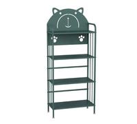 YHKJLYH Creative Bookshelf,3/4 Tier Freestanding Geometry Storage Rack,Floor-standing Iron Bookshelf for Office Study Home Living Room,Easy to Assemble(Green,4 tier)