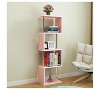 YHKJLYH Creative Bookshelf,Freestanding Etagere Storage Rack,Floor-standing Geometric Bookshelf for Study Home Office Living Room,Easy to Assemble(Pink)
