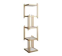 YHKJLYH Creative Bookshelf,Geometric Bookcase with Open Cubes,Etagere Bookcase Furniture,Freestanding Storage Rack for Living Room Study Home Office(Gold,4 tier)