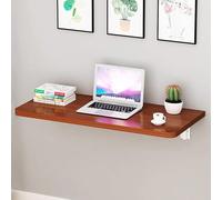 YHKJLYH Foldable Drop-leaf Dining Table Space-Saving Wall-Mounted Table for Kitchen Study Bedroom Bathroom Office Balcony - Compact Brown Design (60x30cm/24x12inch)