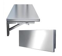 YHKJLYH Foldable Wall Table 80x40cm Stainless Steel Space-Saving Shelf Versatile Wall-Mounted Desk for Kitchen PC Workstation Dining Table Compact Design.