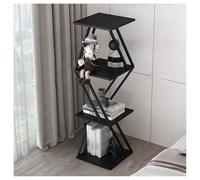 YHKJLYH Geometric Creative Bookshelf,Floor-standing Metal Bookshelf,Open Corner Bookshelf for Office Study Home Living Room,Easy to Assemble(Black,3 tier)