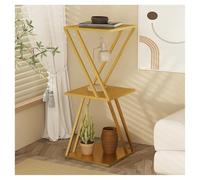 YHKJLYH Geometric Creative Bookshelf,Open Book Display Stand,Floor-standing Metal Bookshelf for Office Study Home Living Room,Easy to Assemble(Gold,2 tier)