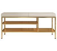 YHKJLYH Hallway Bench Shoe Bench, 2 Tier Free Standing Shoe Rack, Shoe Storage Stool, with Padded Seat Cushion, for Living Room, Bedroom, Hallway