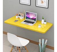 YHKJLYH Heavy Duty Yellow Folding Wall Mounted Drop Leaf Table - Space-Saving 120x40cm for Kitchen Laundry Room Restaurant - Ideal for Small Spaces