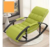 YHKJLYH Indoor Outdoor Oversized Rocking Chair With Height Adjustable Backrest And Footrest For Living Room Bedroom Balcony Pink With Black Legs,Fluorescent Green,Black Legs