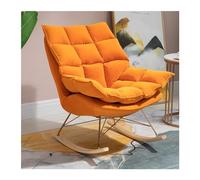YHKJLYH Leisure Rocking Chair And Footstool Set, Lazy Sofa Single Sofa Rocking Chair Leisure Balcony Reclining Chair Small Apartment Living Room Bedroom Small Back Chair For Home, Liv,Oranje,Sofa Ch