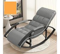 YHKJLYH Leisure Rocking Chair and Footstool Set, Oversized Patio Recliner Chair Living Room Outdoor Rocking Chair with Height-Adjustable Backrest And Footrest for Living Room Balcony (Color : Dark G