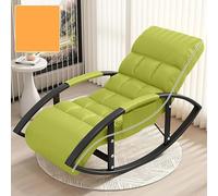 YHKJLYH Leisure Rocking Chair and Footstool Set, Oversized Patio Recliner Chair Living Room Outdoor Rocking Chair with Height-Adjustable Backrest And Footrest for Living Room Balcony (Color : Fluore