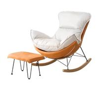 YHKJLYH Living Room Reclining Rocking Chair,Rocking Chair With Foot Stool,Balcony Relaxing Chair,Modern Armchair,Soft Sleeper Chair,Bedroom Lounge Living Room Reading Chair,Orange A,One Size