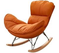 YHKJLYH Living Room Rocking Chair Padded Cushion Rocker Recliner Chair Oversized Patio Rocking Chairs for Balcony Front Porch Garden Living Room Bedroom(Orange)