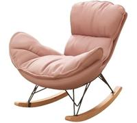 YHKJLYH Living Room Rocking Chair Padded Cushion Rocker Recliner Chair Oversized Patio Rocking Chairs for Balcony Front Porch Garden Living Room Bedroom(Pink)